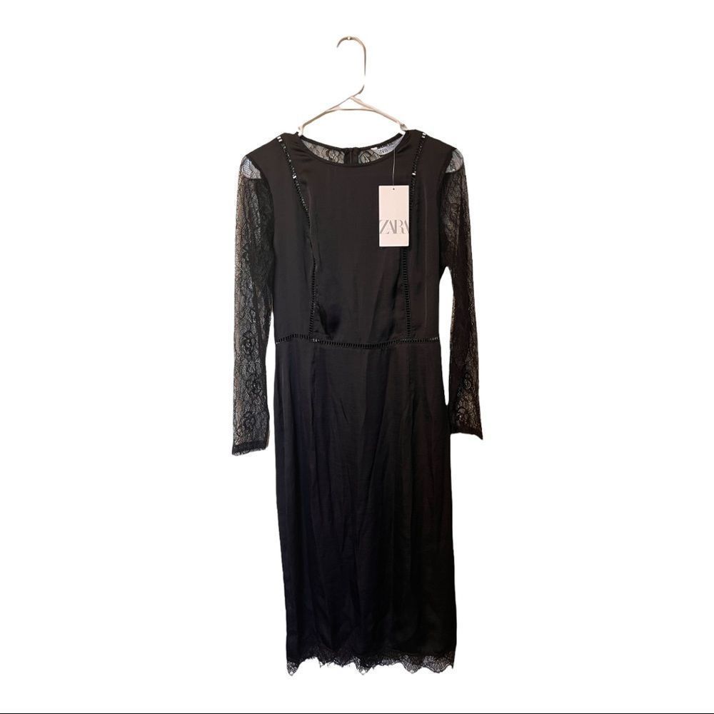 NWT Zara Black Lace Dress Size S